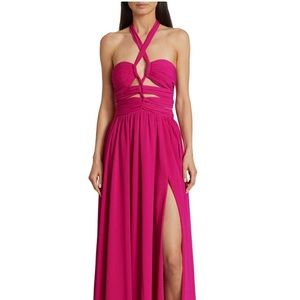 Ronny Kobo Ally Cut-Out Chiffon Gown